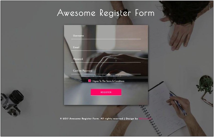 Registration Form Design Template Free Download