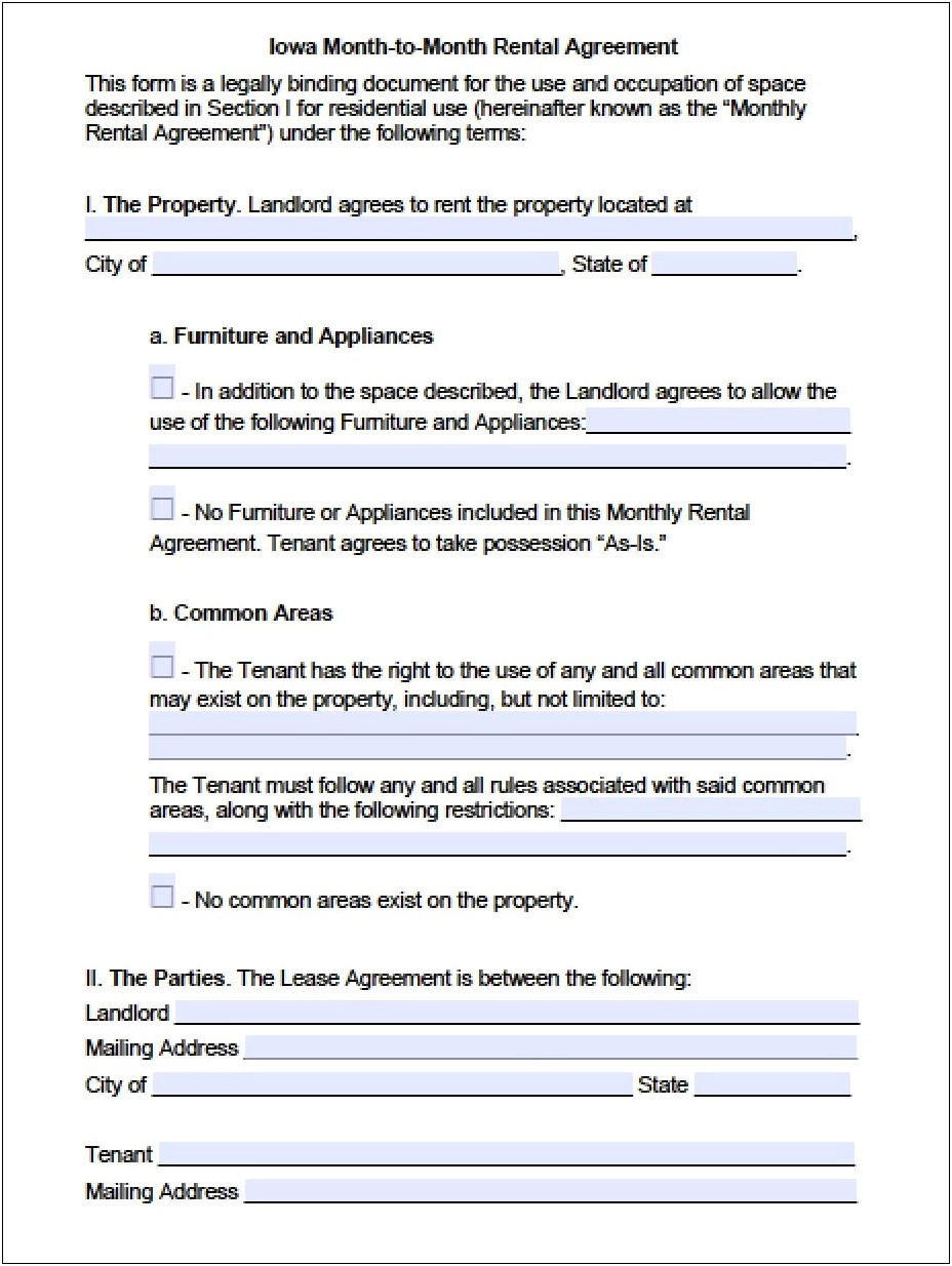 Rental Agreement Template For Microsoft Word