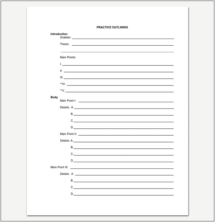 Research Paper Outline Template Microsoft Word