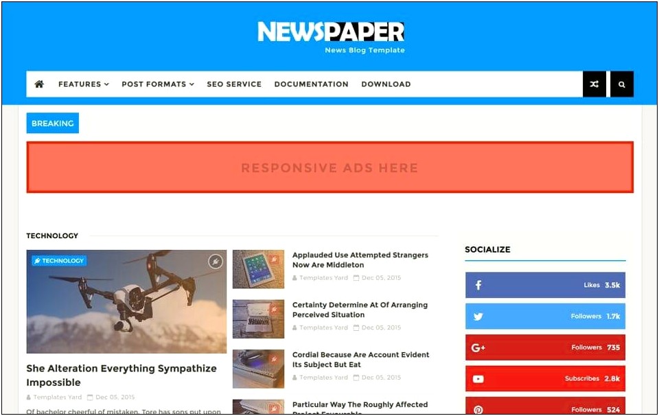 Responsive News Blogger Template Free Download