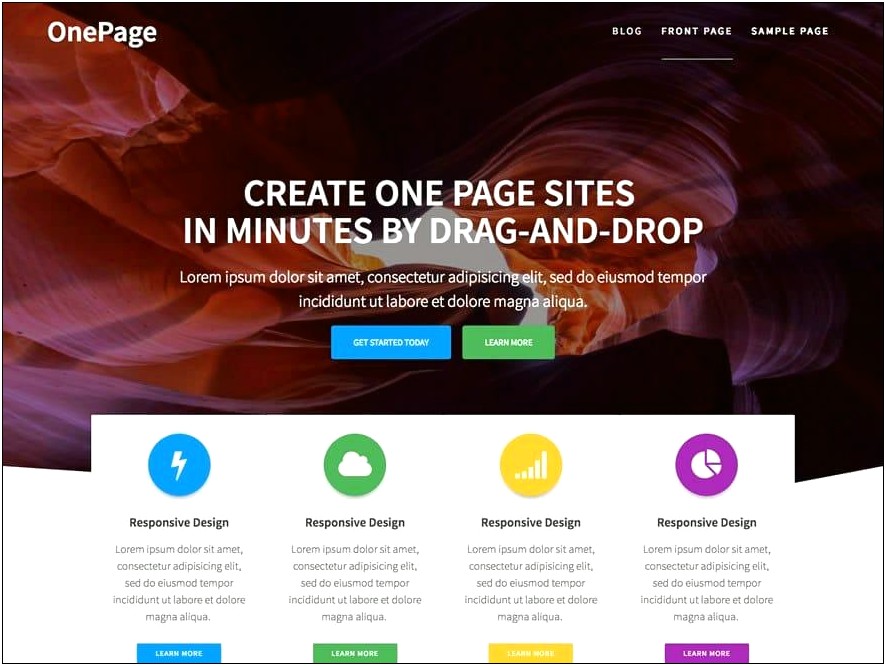 Responsive One Page Templates Free Download