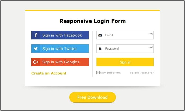 Responsive Signup Page Template Free Download