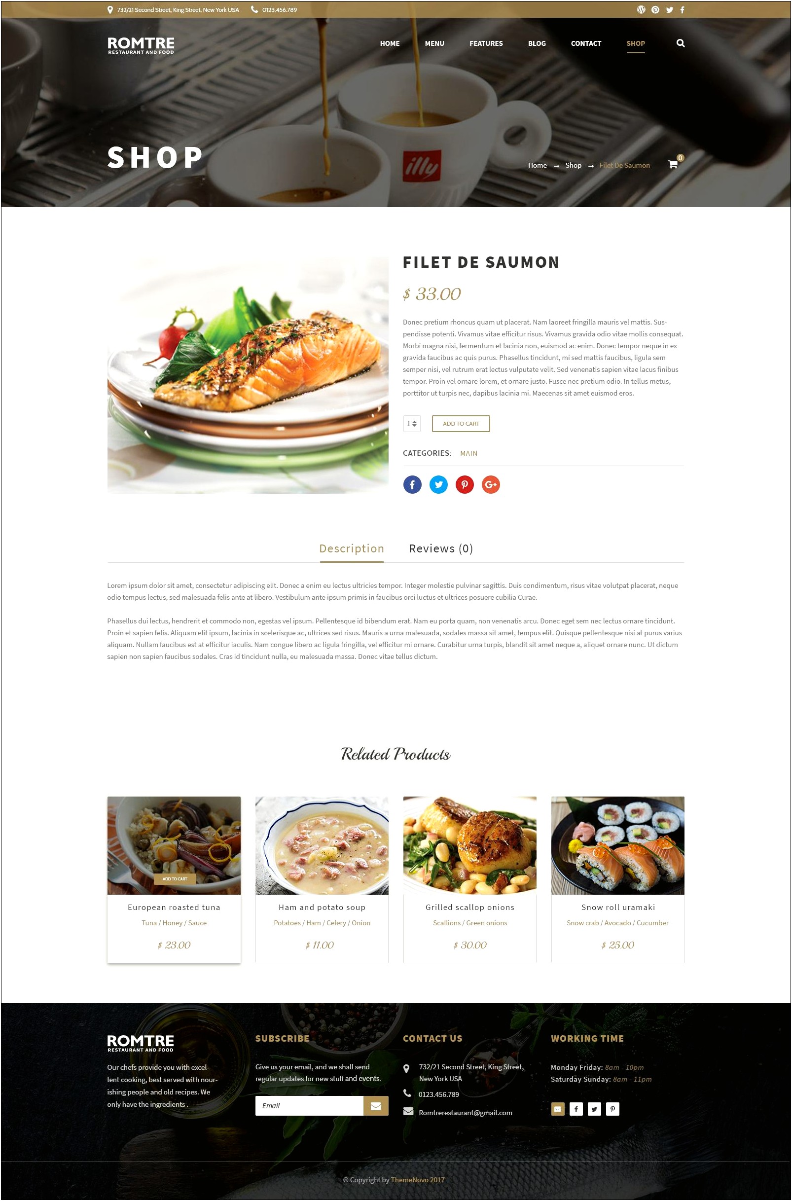 Restaurant Web Templates Psd Free Download