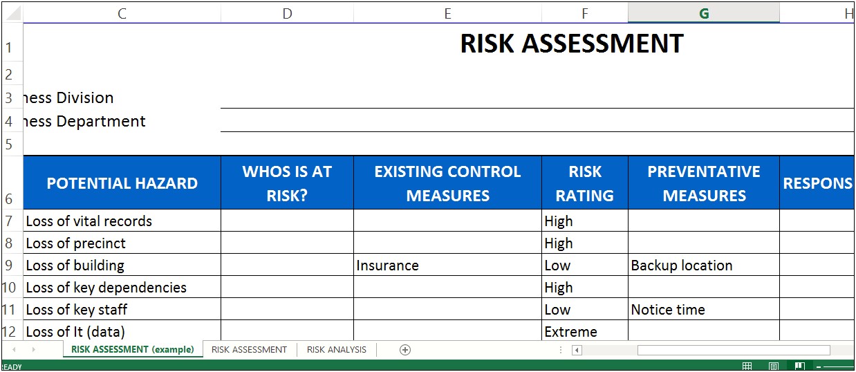 Risk Matrix Template Excelheat Map Template Excel Download