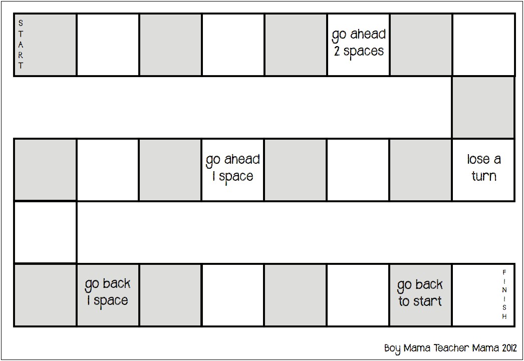 Roll A Sight Word Blank Template
