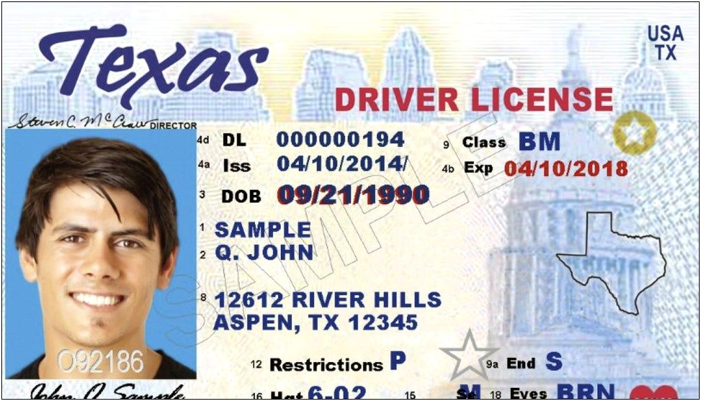 Sample Paper Texas Drivers License Template Download