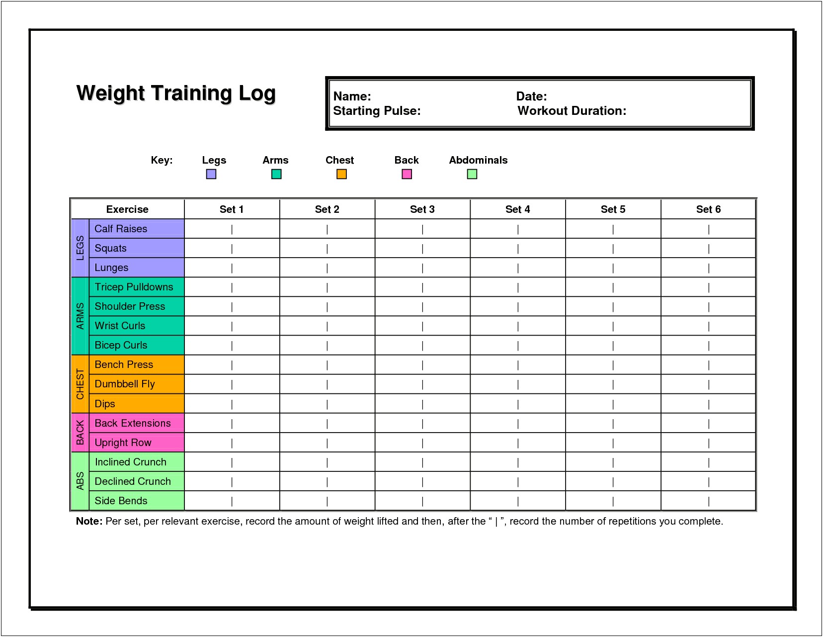 Sample Strength Training Templates Free Download