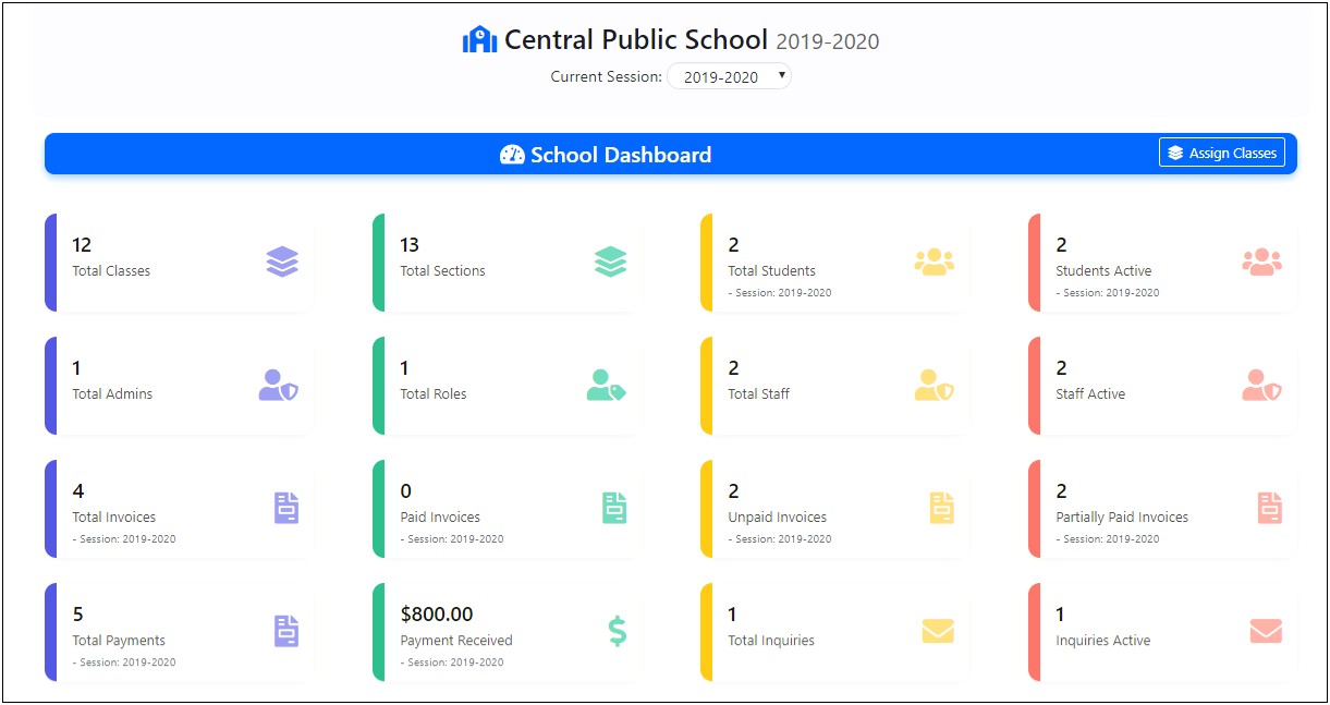 School Management Access Template Free Download
