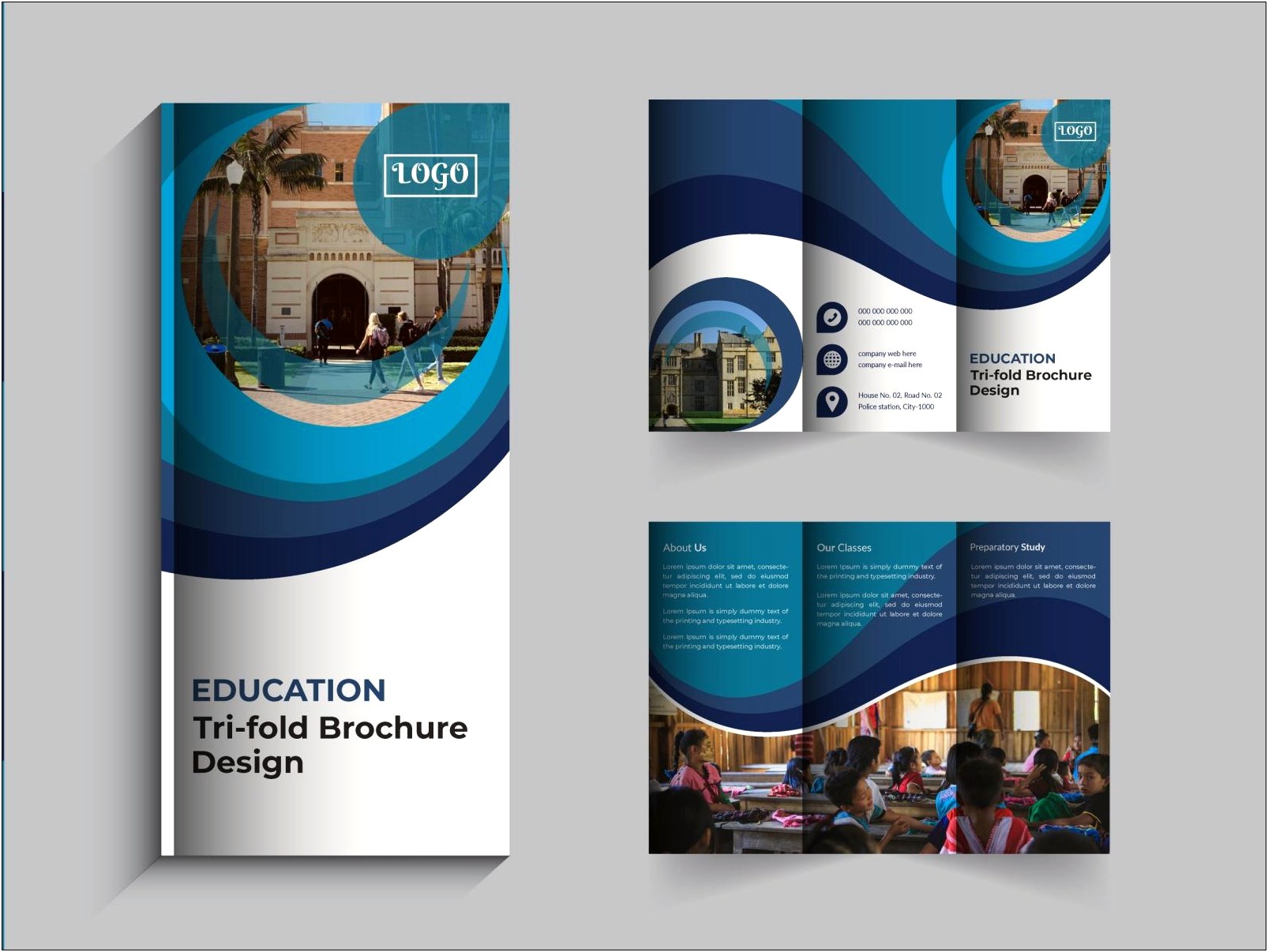 School Tri Fold Brochure Template Download