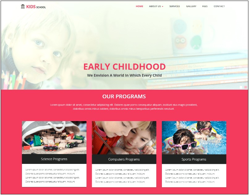School Web Page Template Free Download