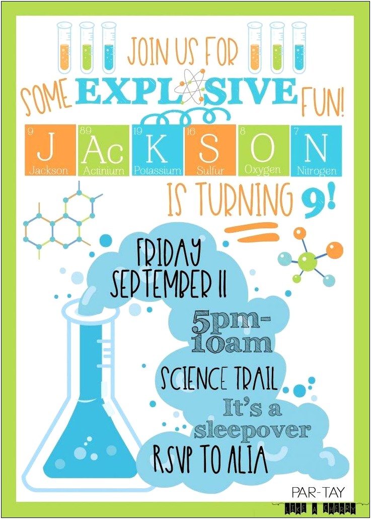 Science Party Invitations Free Templates Download