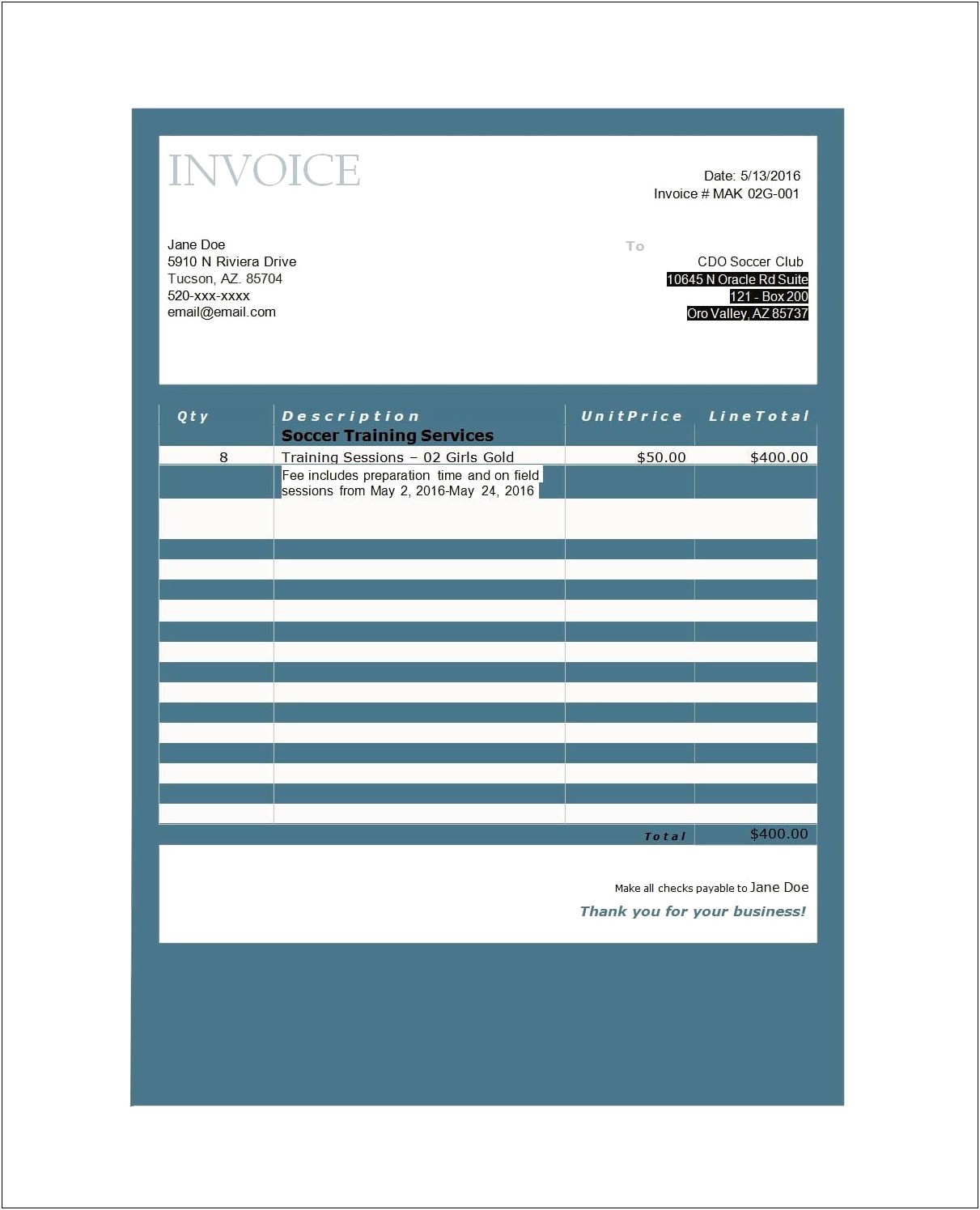 Service Invoice Template Logo Download Free