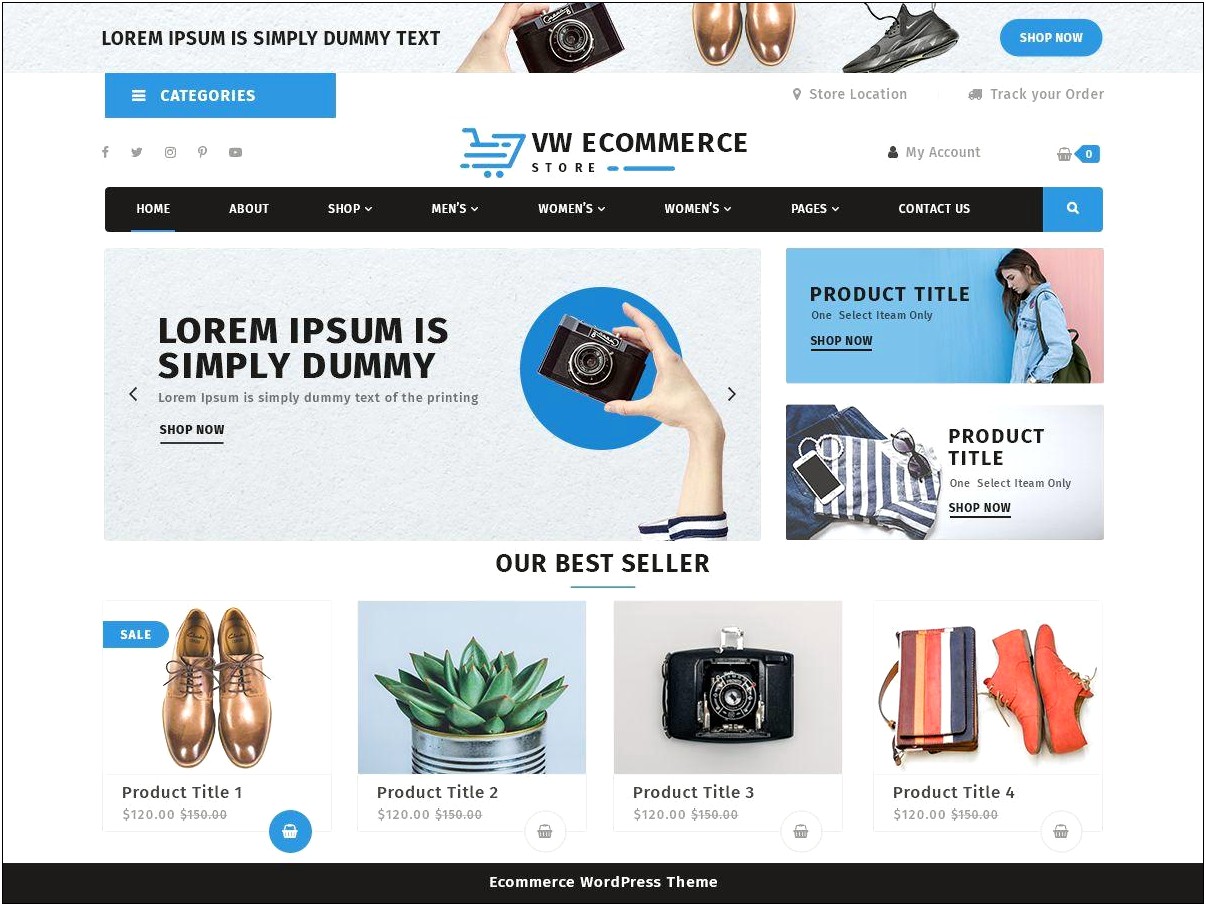 Shopping Ecommerce Wordpress Template Free Download