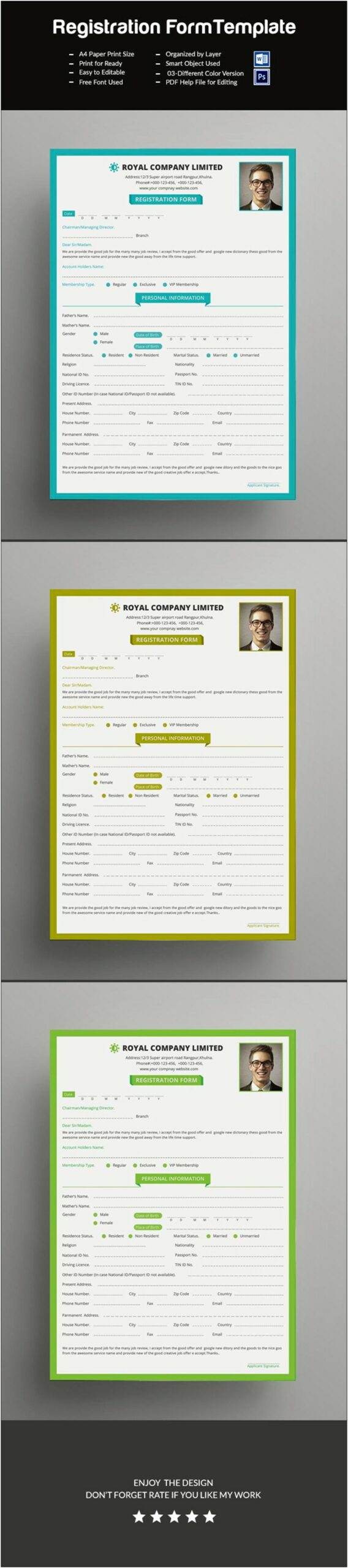 Sign Up Form Template Microsoft Word