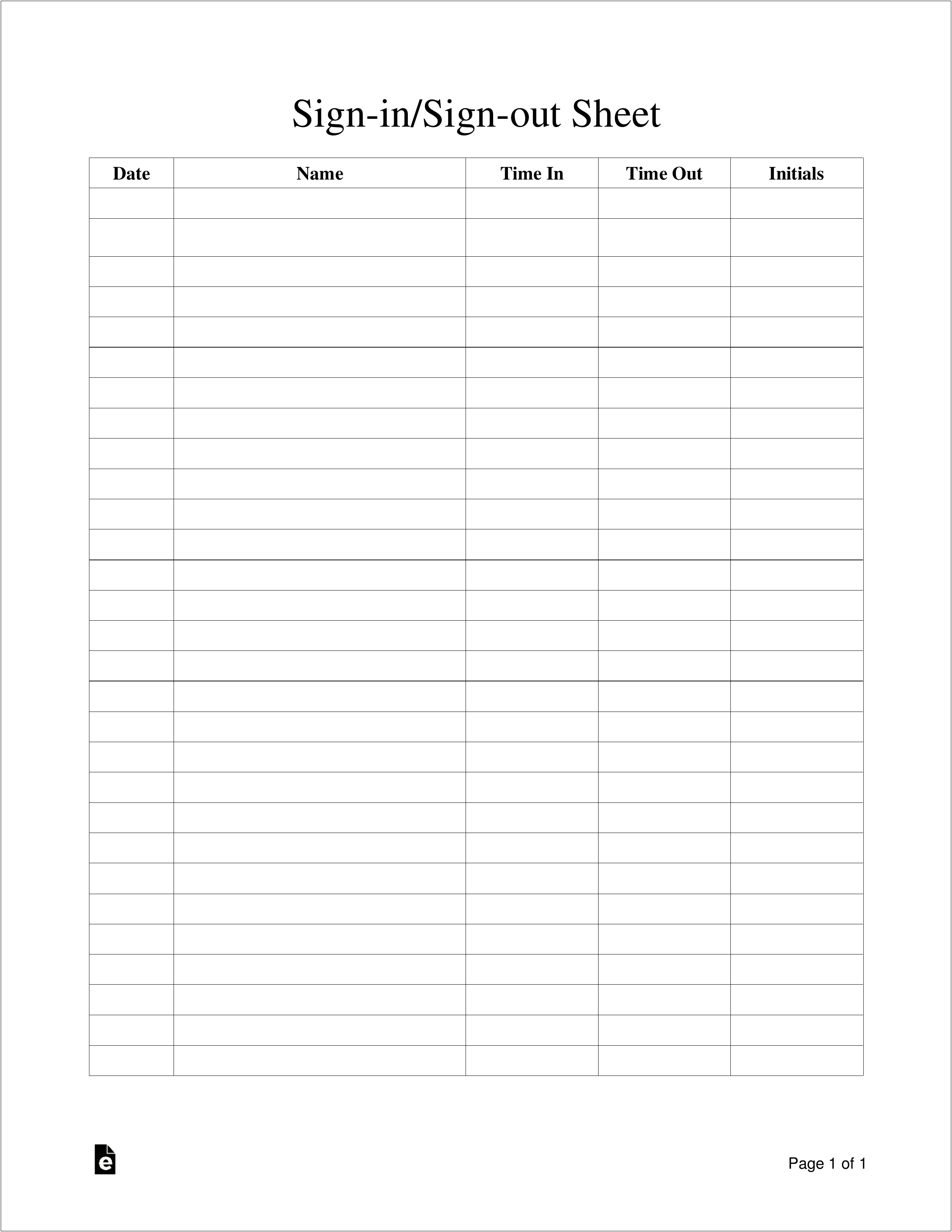 Sign Up Sheet Template Microsoft Word