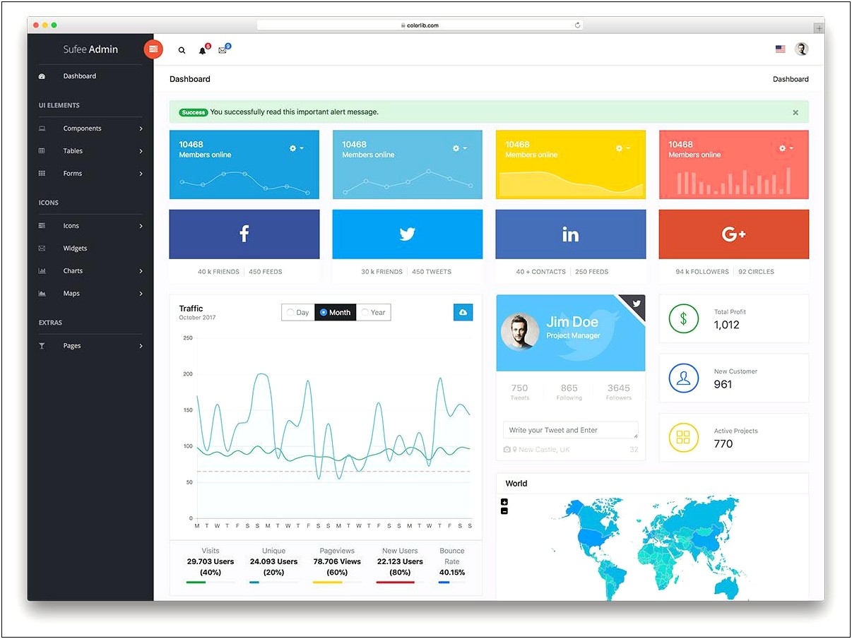 Simple Admin Template Bootstrap Free Download