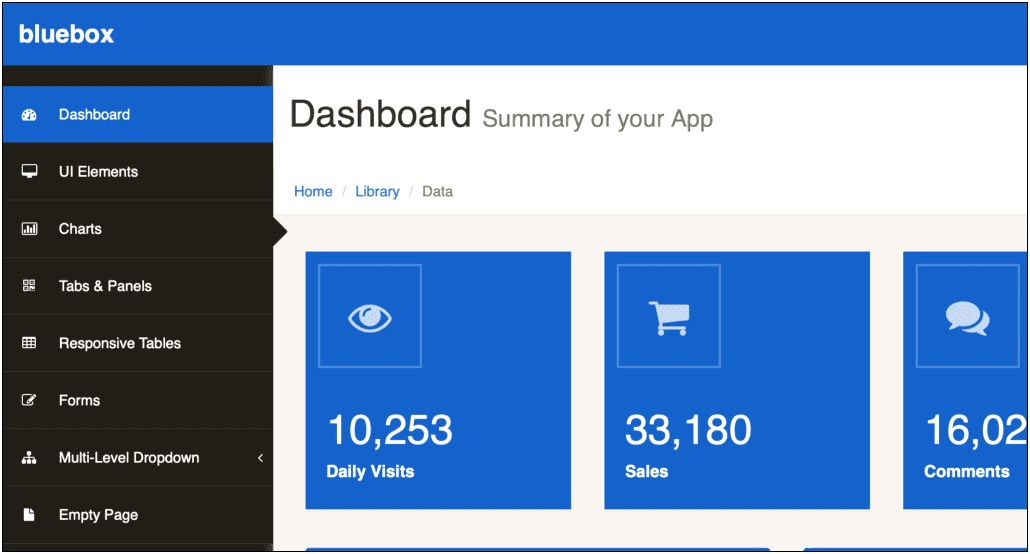 Simple Bootstrap Dashboard Template Free Download