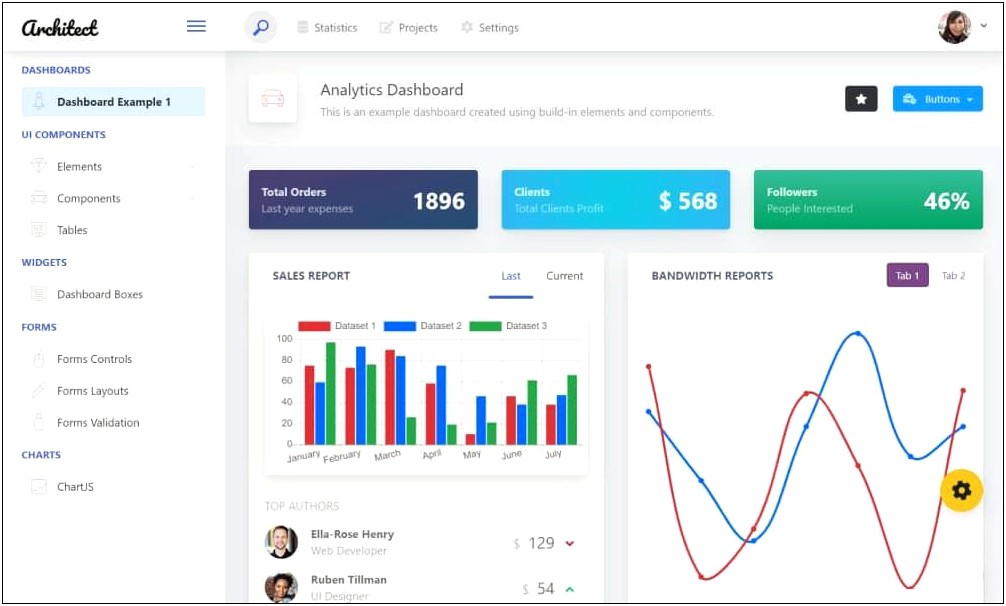 Simple Dashboard Template Bootstrap Free Download