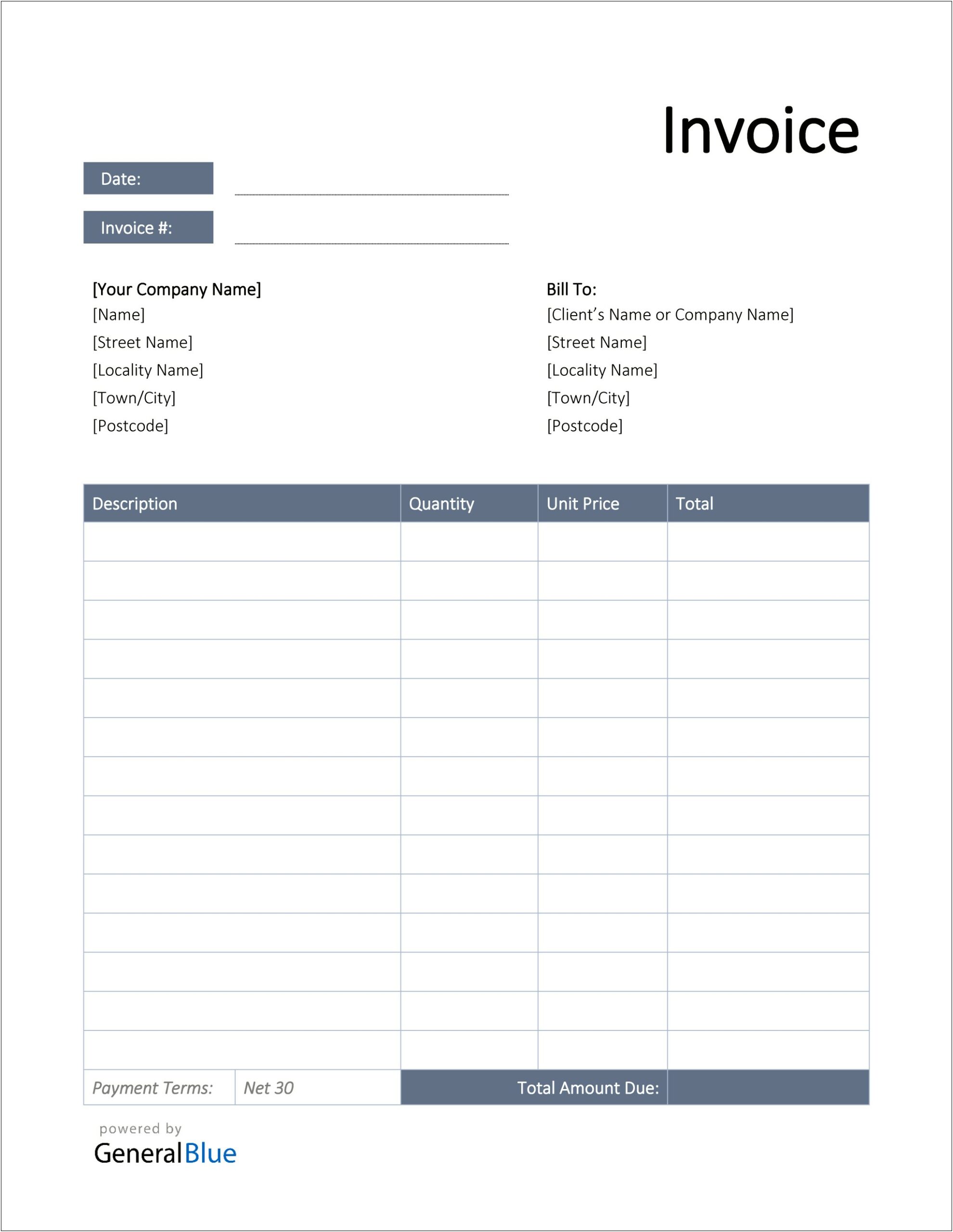 Simple Invoice Template Word Download Free