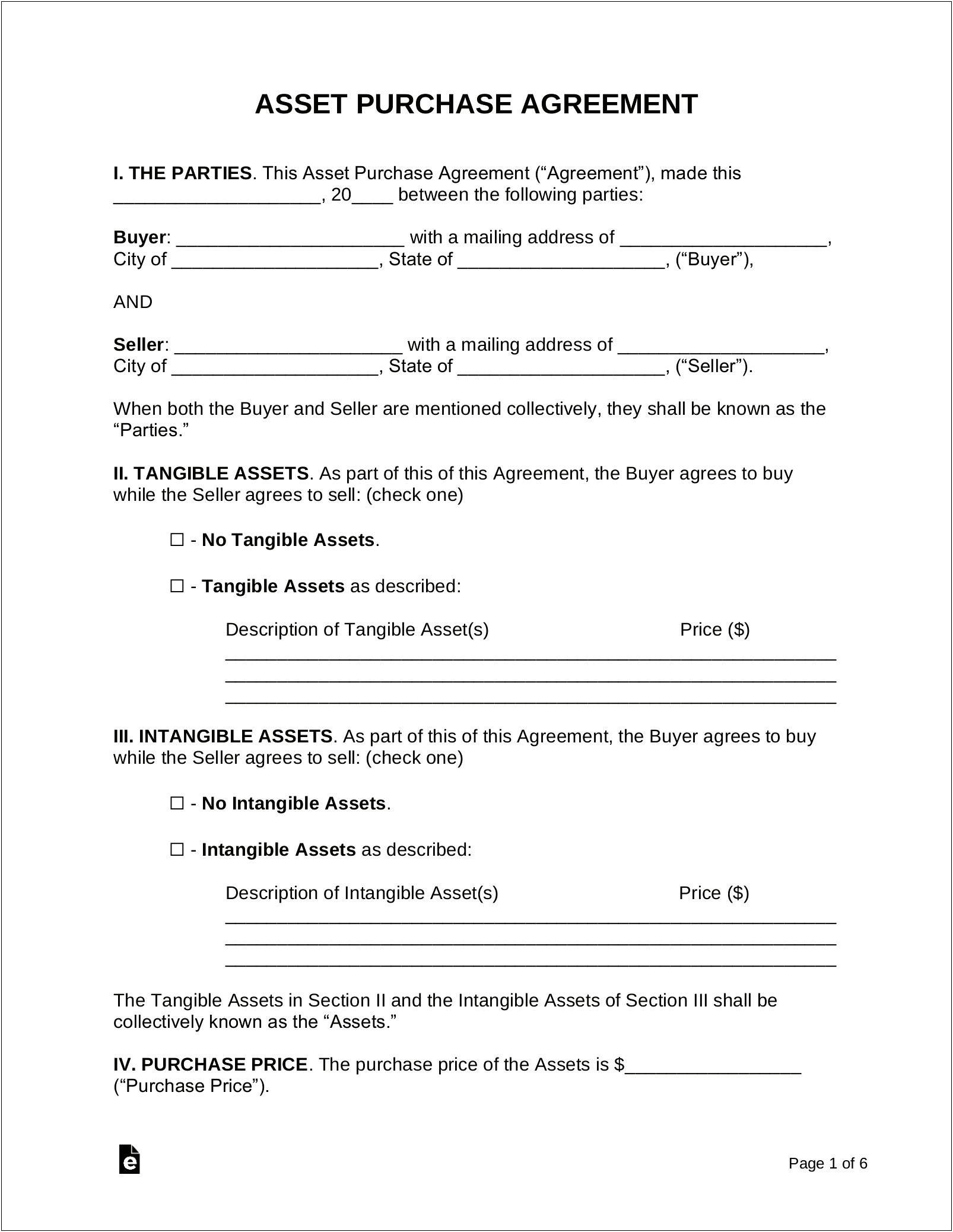 Simple Purchase Agreement Template Word Download