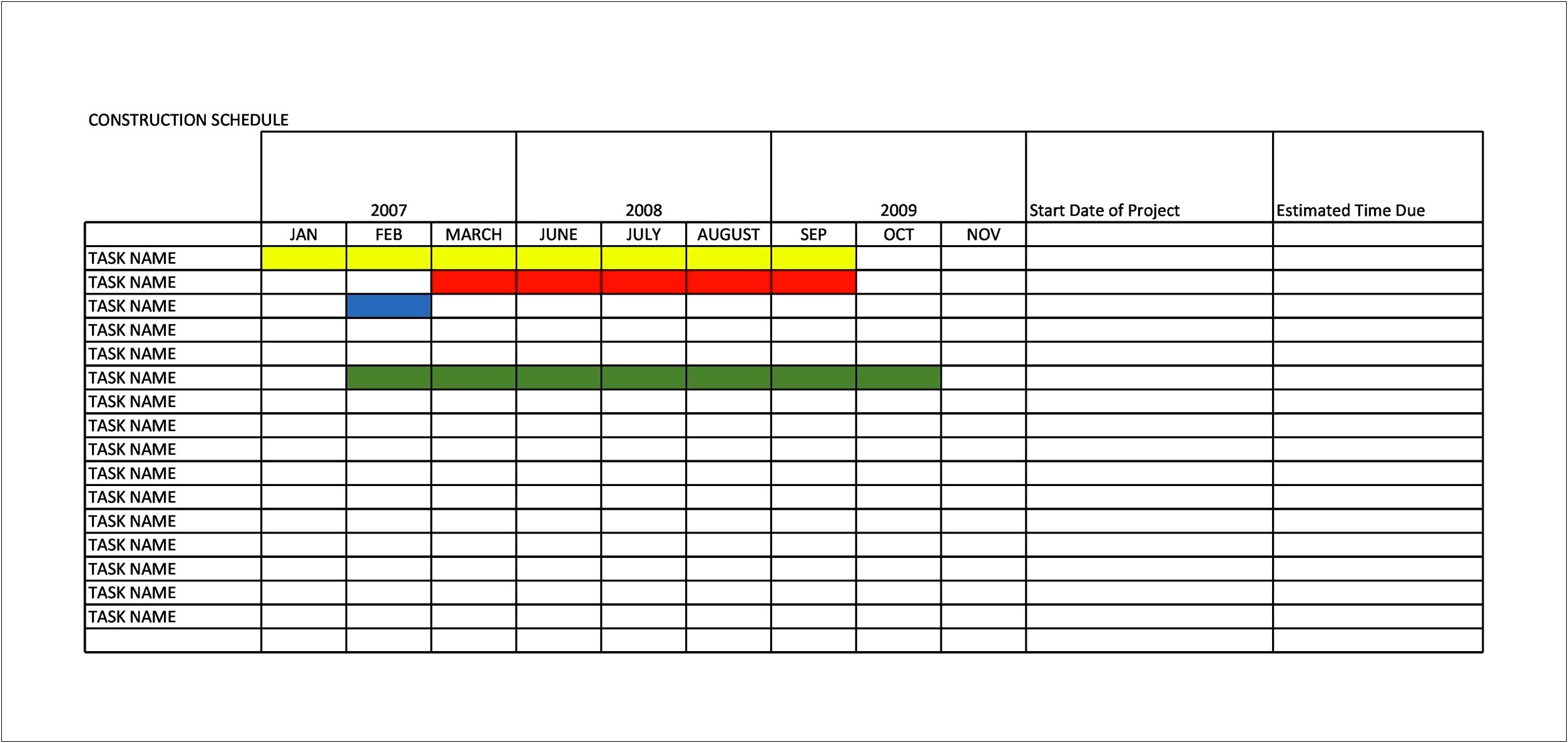 Sip Weekly Construction Schedule Template Pdf Download