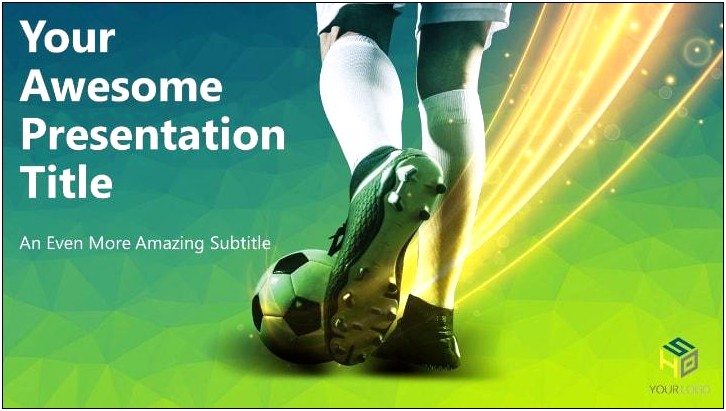 Soccer Ball Near Line Presentation Template Download