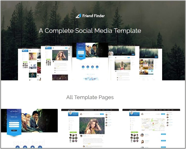 Social Network Responsive Template Free Download