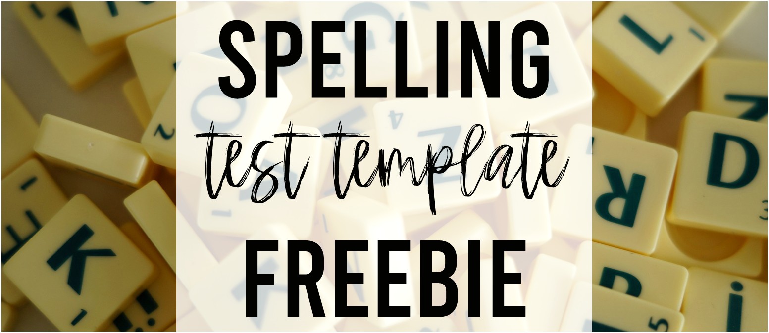 Spelling Test Template 20 Words Download