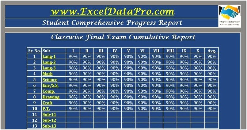 Student Daily Progress Report Template Download