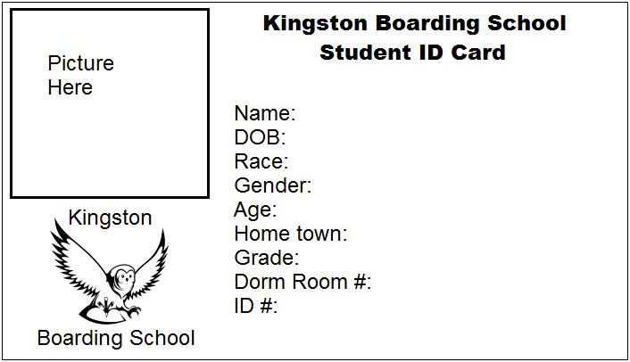 Student Identity Card Template Free Download