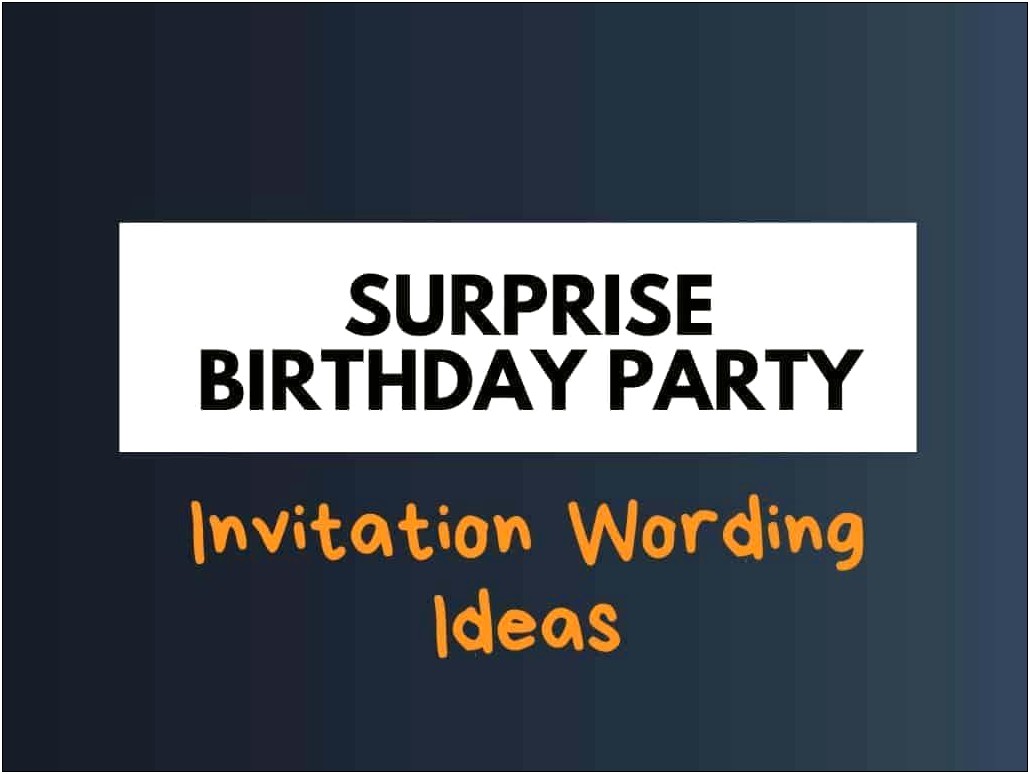 Surprise Party Invitation Templates For Word