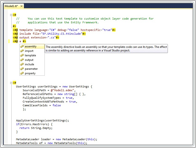 T4 Template Visual Studio 2010 Download