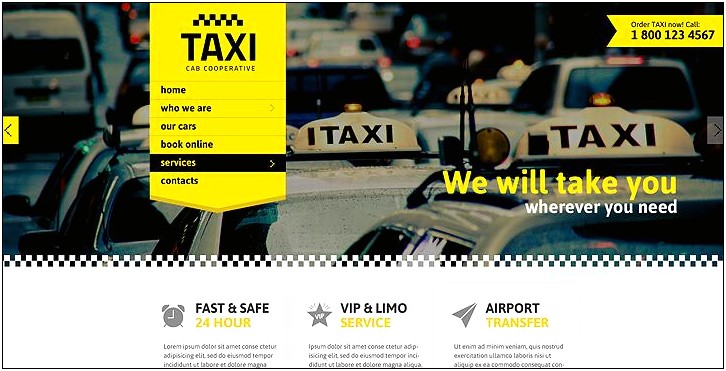 Taxi Grabber Html Template Free Download