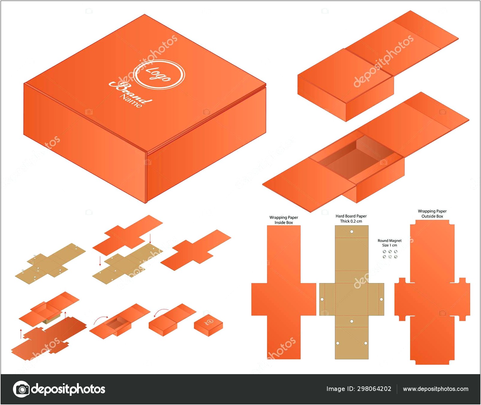 Template Box With Lid Design Download Illustrator