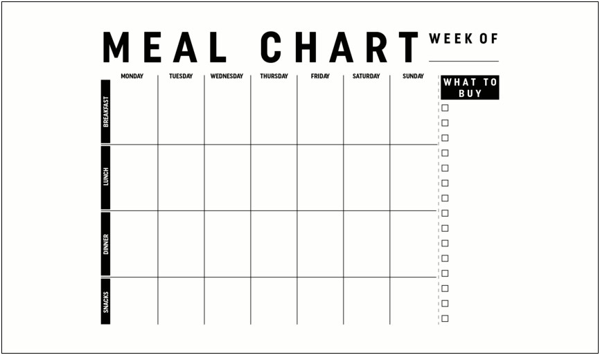 Template Of Weekly Meal Planner Download