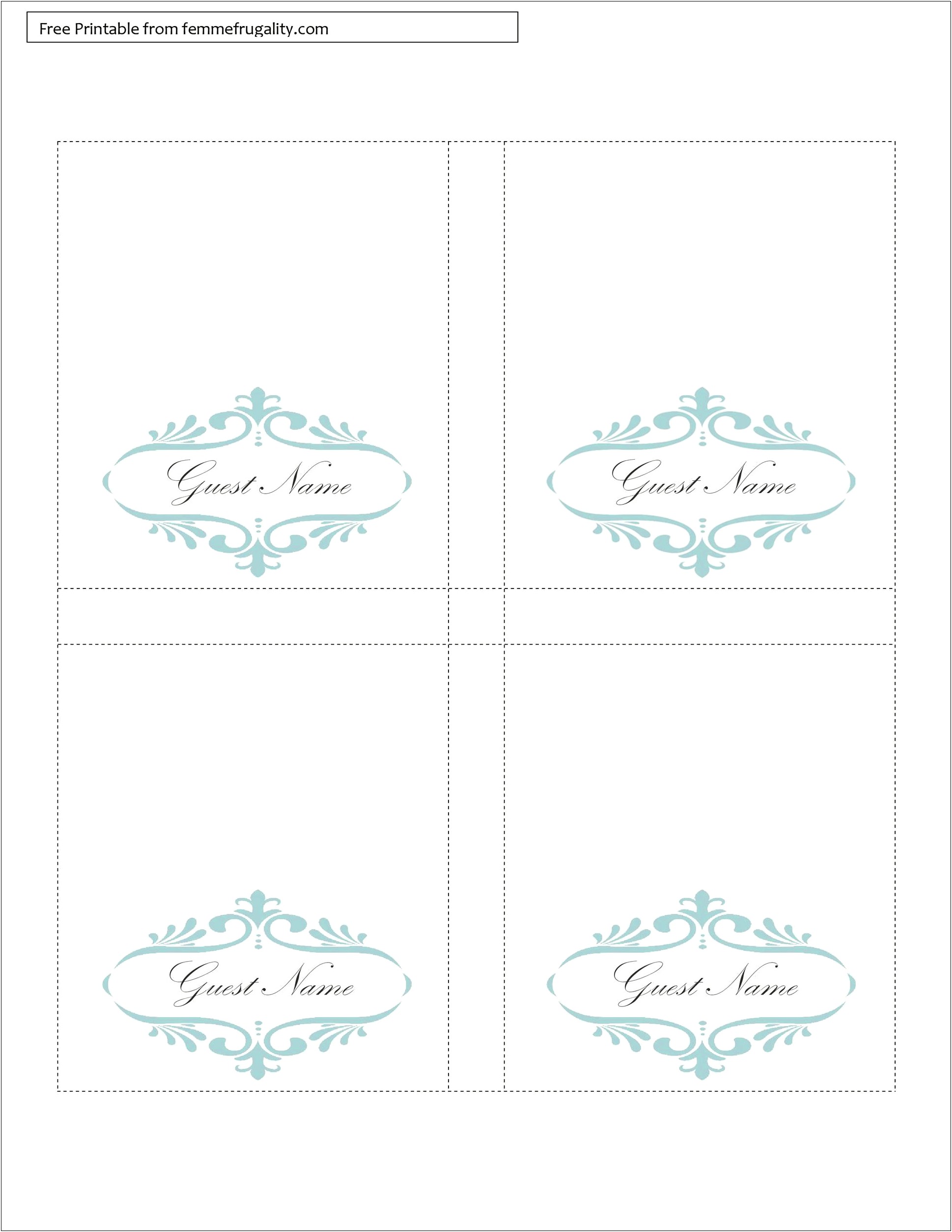 Tent Card Template Free Download Word