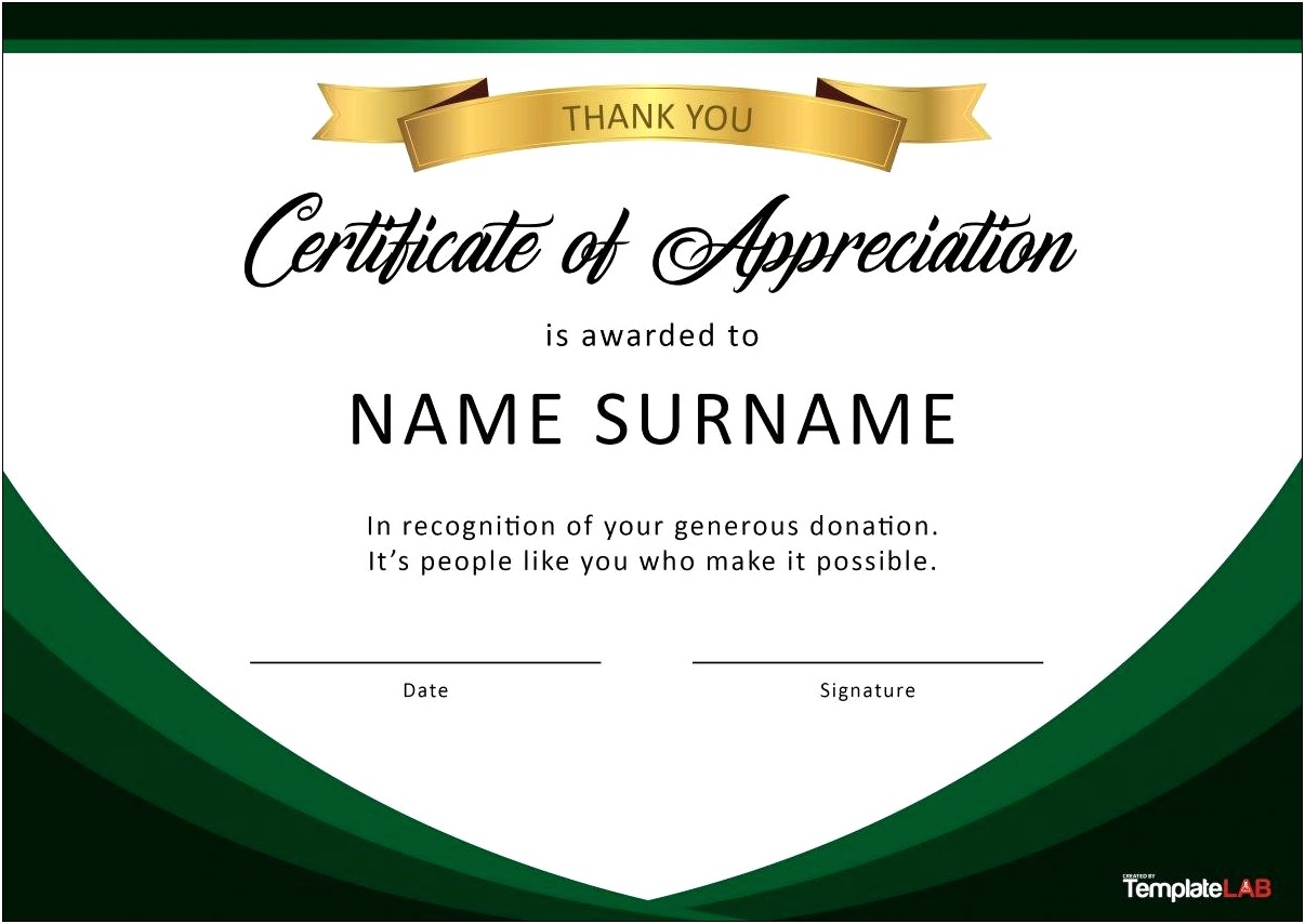 Thank You Certificate Template Free Download