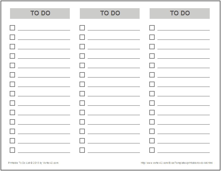 To Do List Template Word 2007