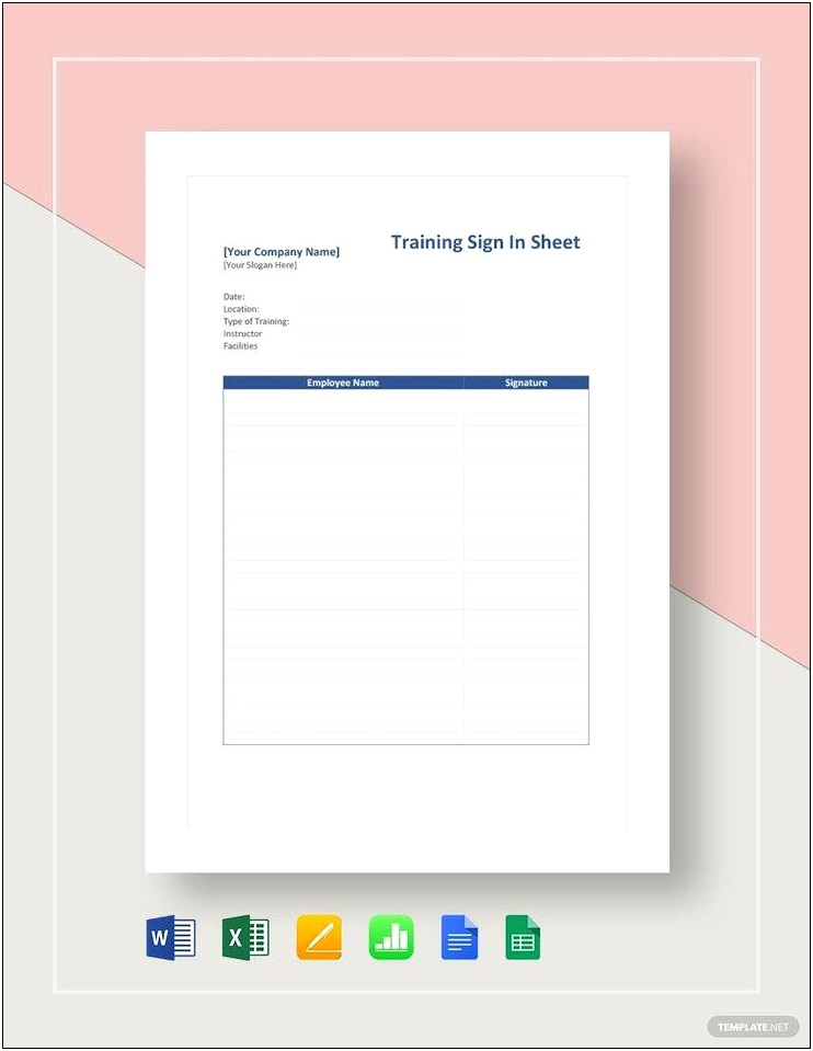 Training Sign Off Sheet Template Word