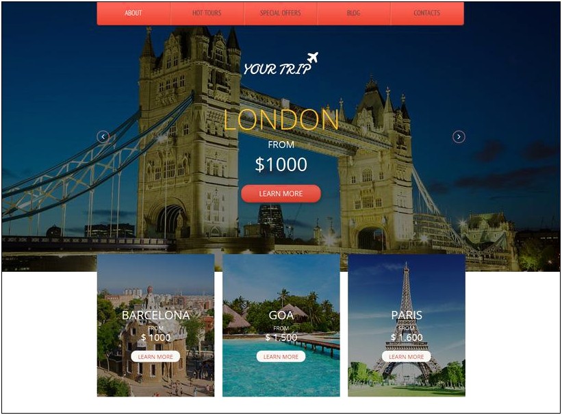 Travel Agency Responsive Html5 Template Download