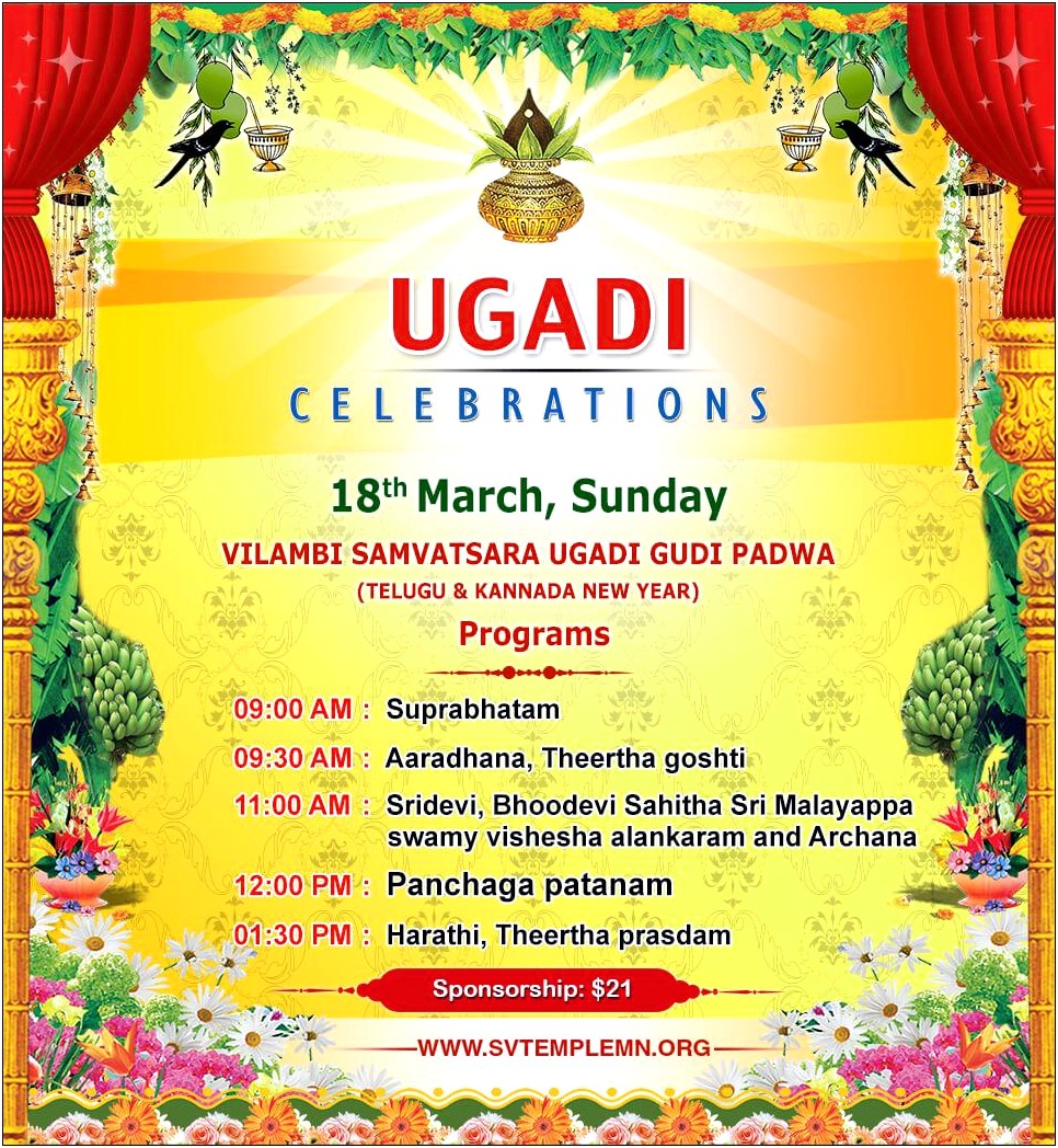 Ugadi Event Flyer Templates Free Download