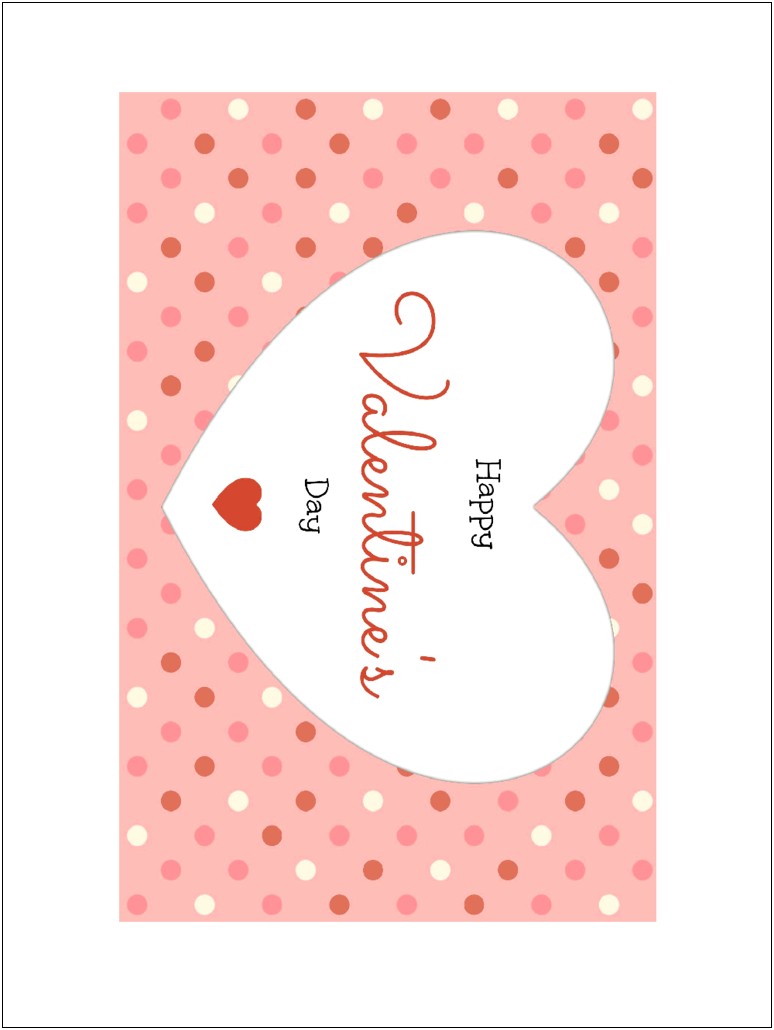 Valentine's Day Card Template Word