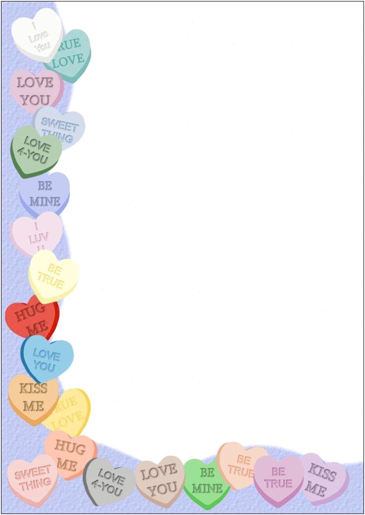 Valentine's Day Stationery Template Word