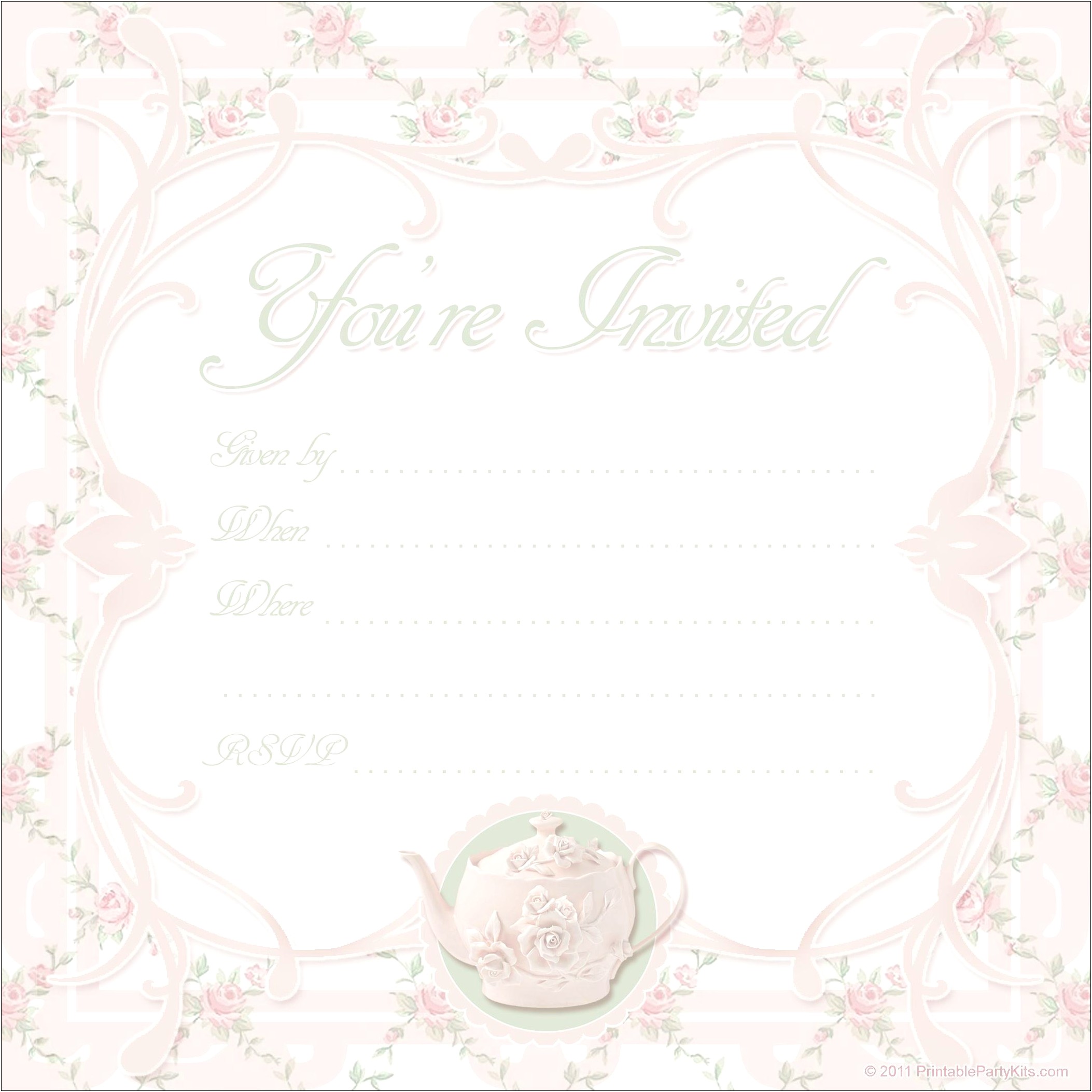 Victorian Tea Party Templates Free Download