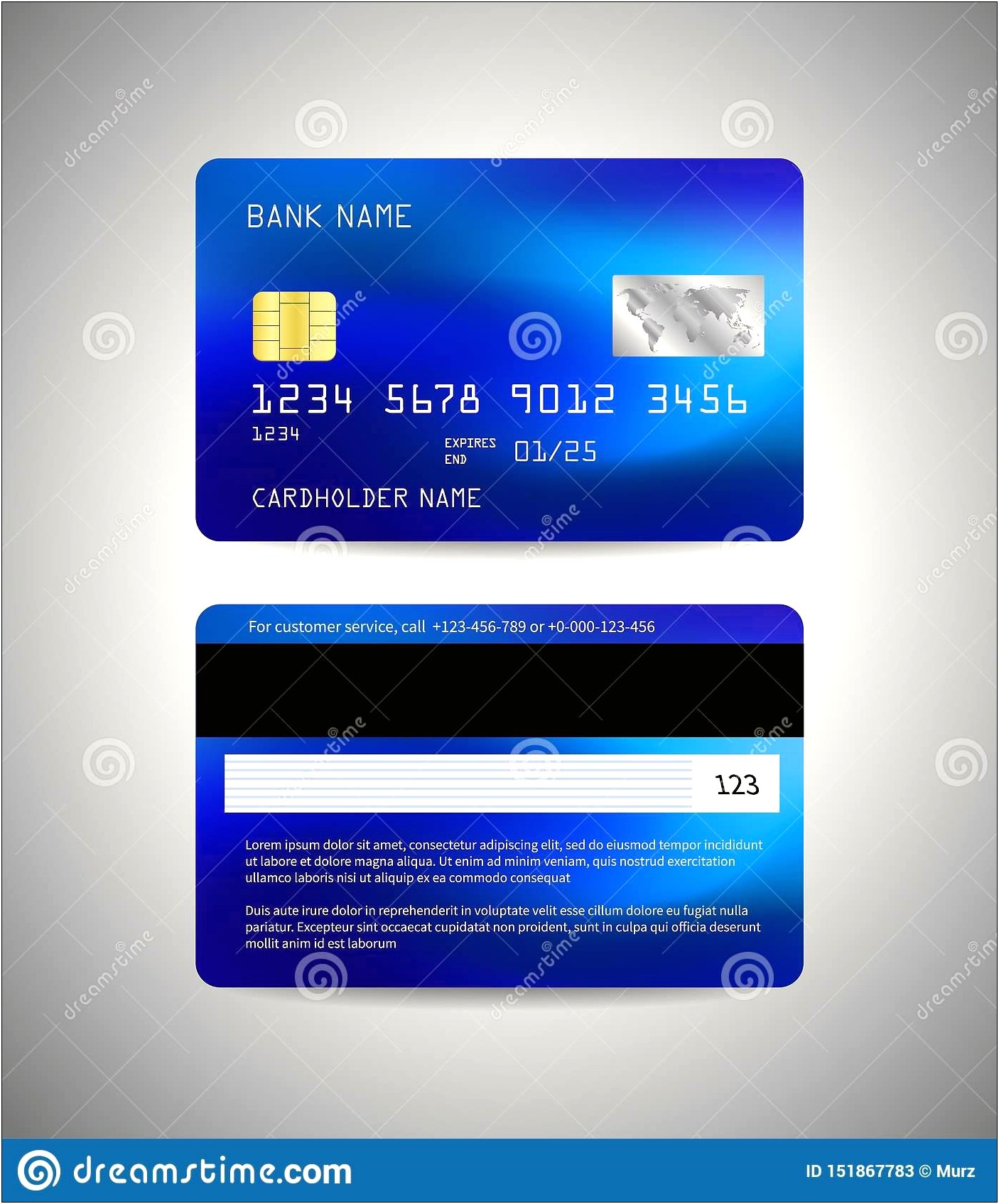 Visa Credit Card Template Vector Download