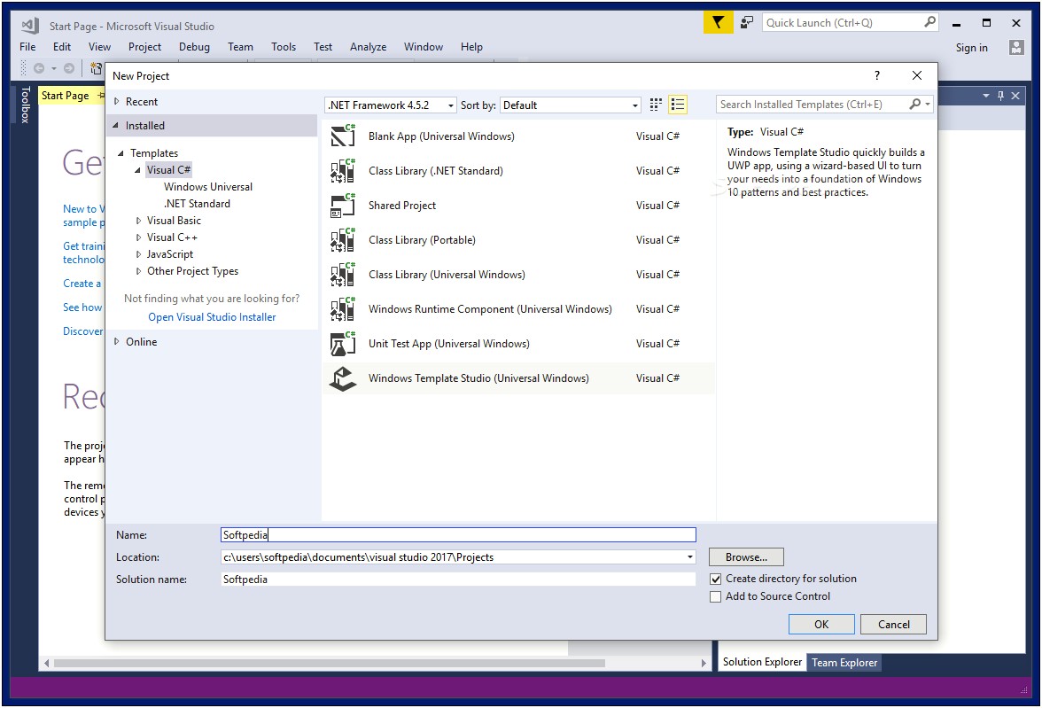 Visual Studio Windows Application Template Download