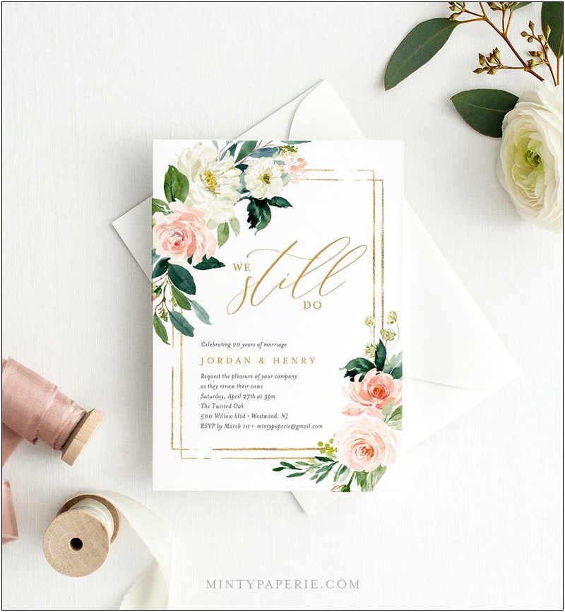 Vow Renewal Invite Template Free Download