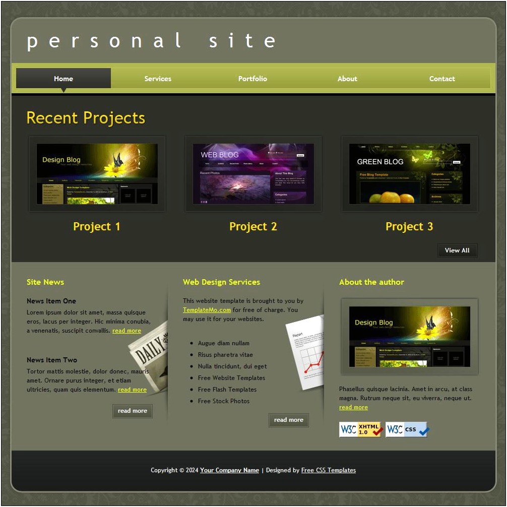 Web Page Template Free Download Flash