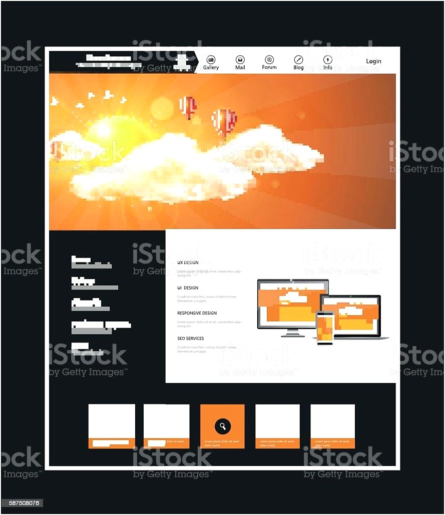 Web Template Design Vector Free Download
