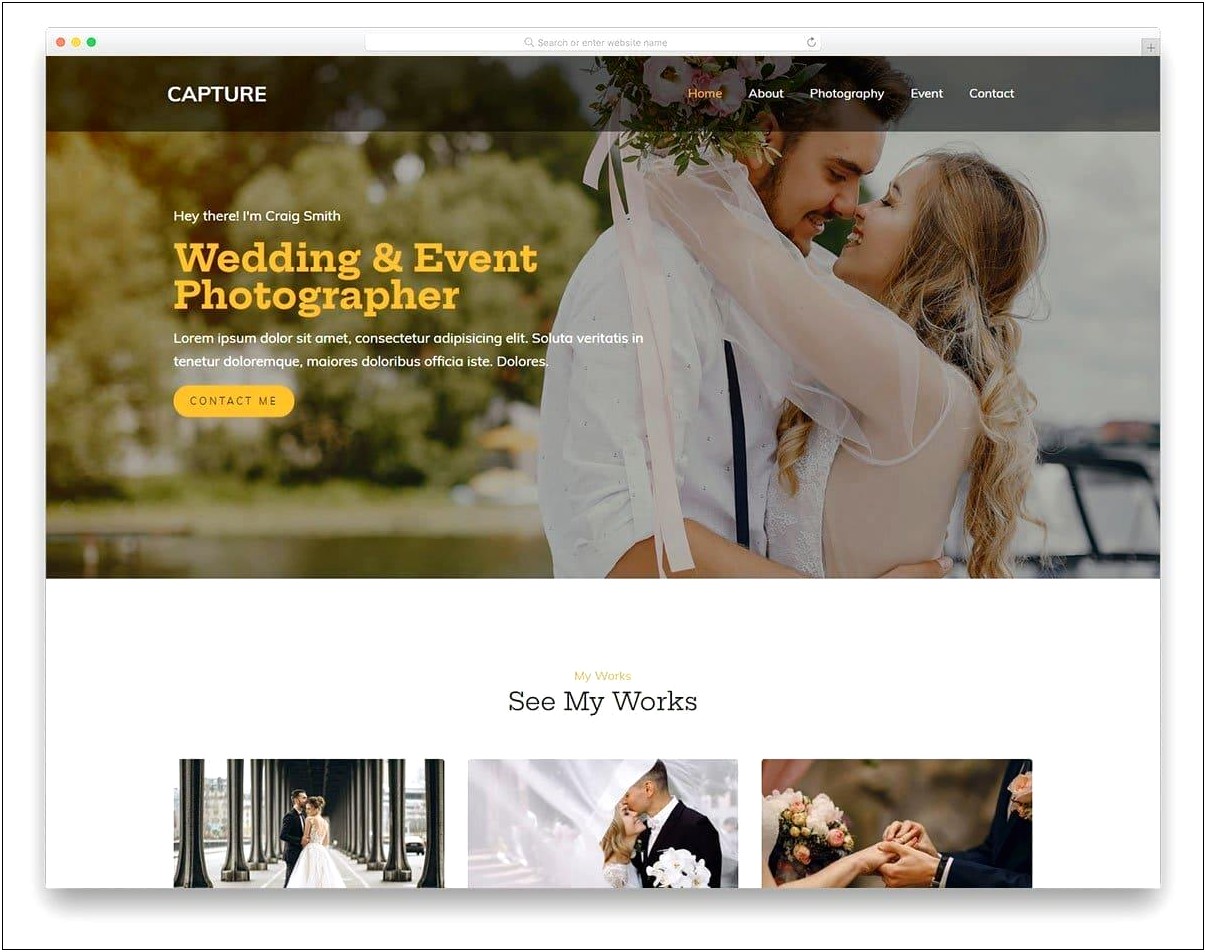 Wedding Photography Web Templates Free Download